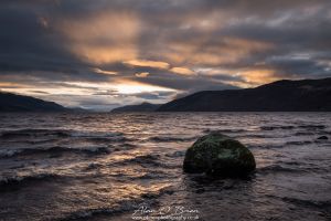 Sunset Boulder Loch Ness