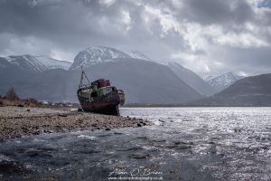 The wreck of the MV Dayspring, Corpach